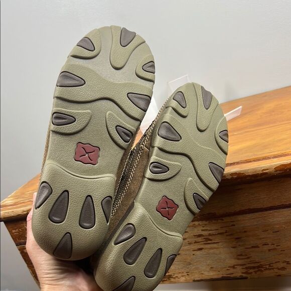 Twisted X Brown Loafers with Woven Leather Design - Picture 5 of 7